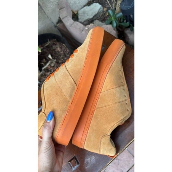 DANIEL PATRICK Size 9 Men's Orange Low Top Shoes Designer Used - Picture 9 of 11